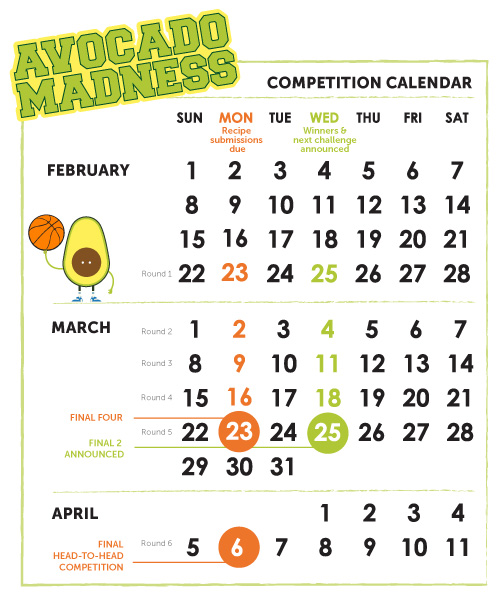 Avocado Madness Calendar